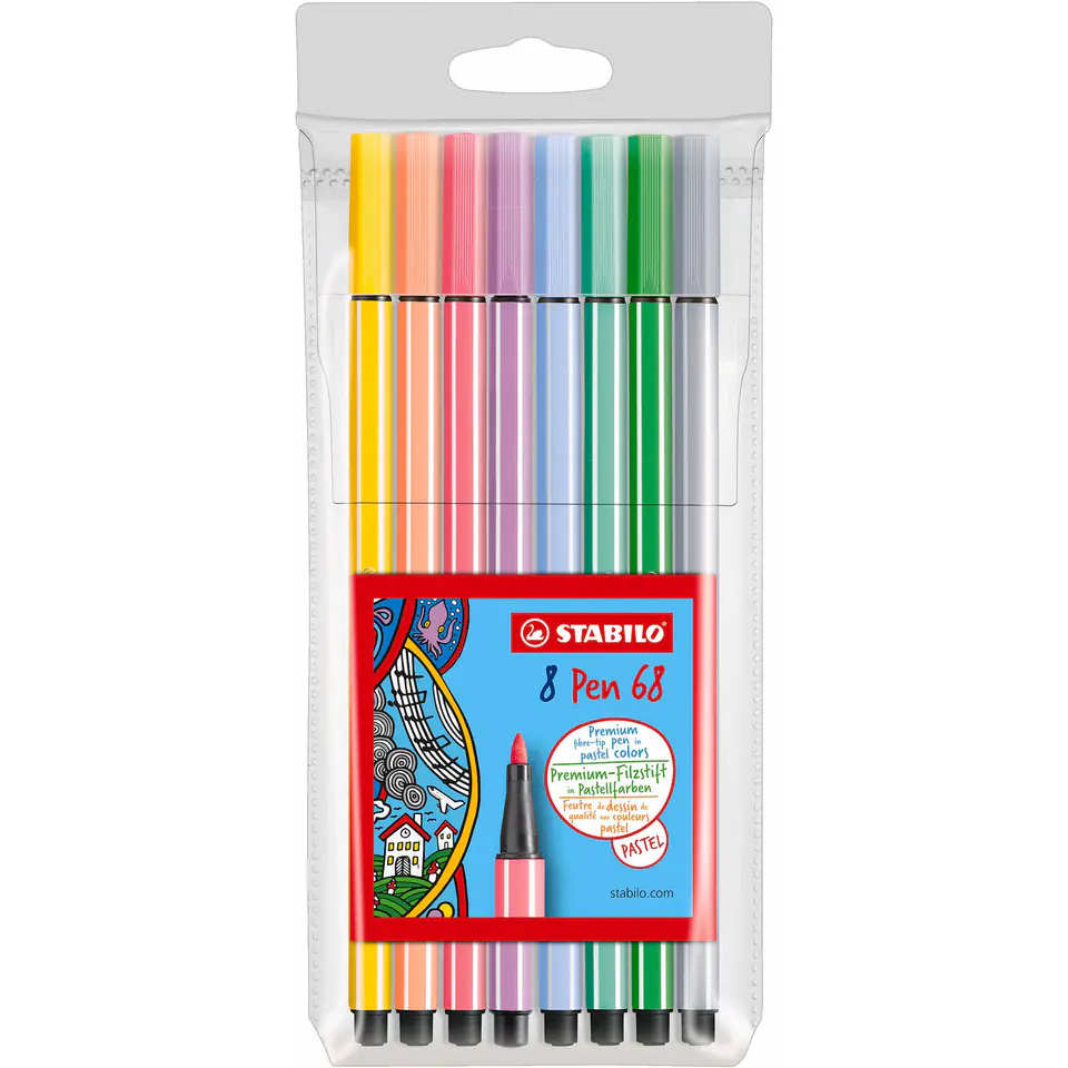 ⁨Flamaster PEN 68 PASTEL etui (8szt.) 68/8-01 STABILO⁩ w sklepie Wasserman.eu