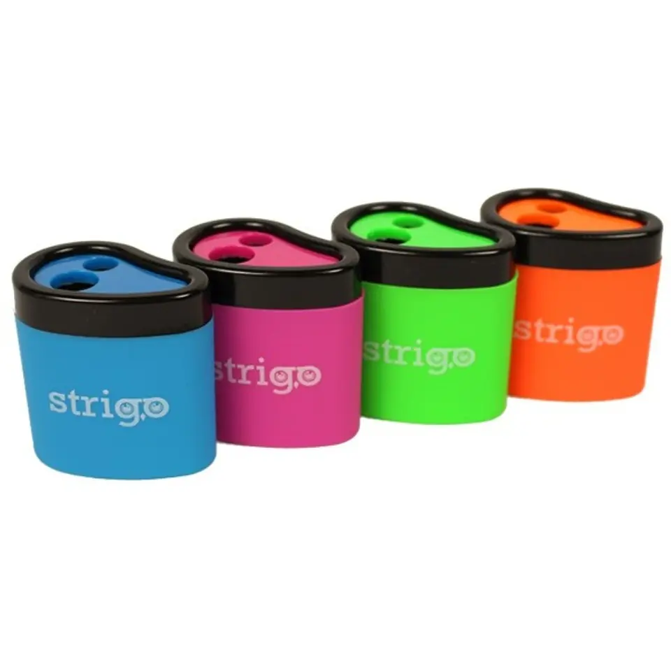 ⁨Temperówka 2-otworowa z dużym pojemnikiem SSC04 STRIGO⁩ w sklepie Wasserman.eu