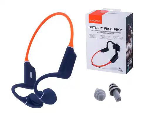 ⁨Bone conduction headphones CREATIVE OUTLIER FREE PRO+ wireless, waterproof Orange⁩ at Wasserman.eu