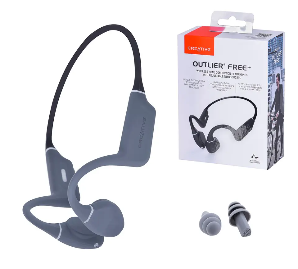 ⁨Bone conduction headphones CREATIVE OUTLIER FREE+ wireless, waterproof Black⁩ at Wasserman.eu