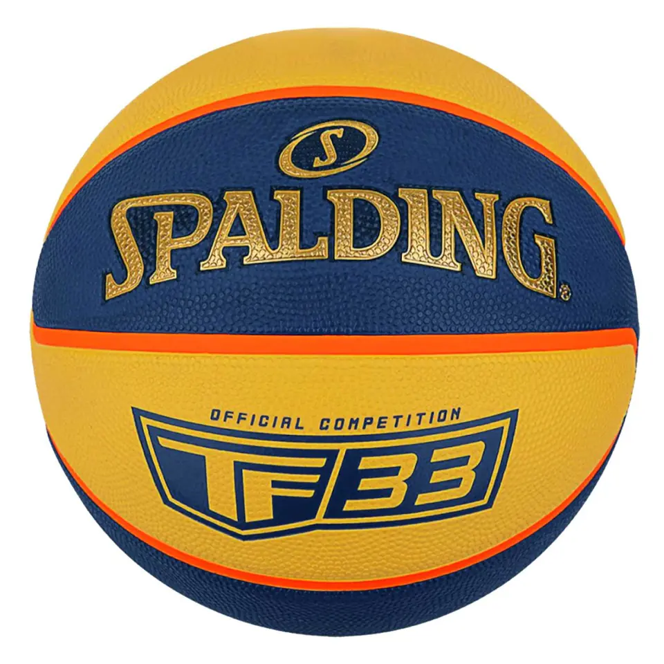 ⁨Piłka do koszykówki Spalding Official TF-33 żółto-niebieska rozm. 6 84352Z⁩ w sklepie Wasserman.eu