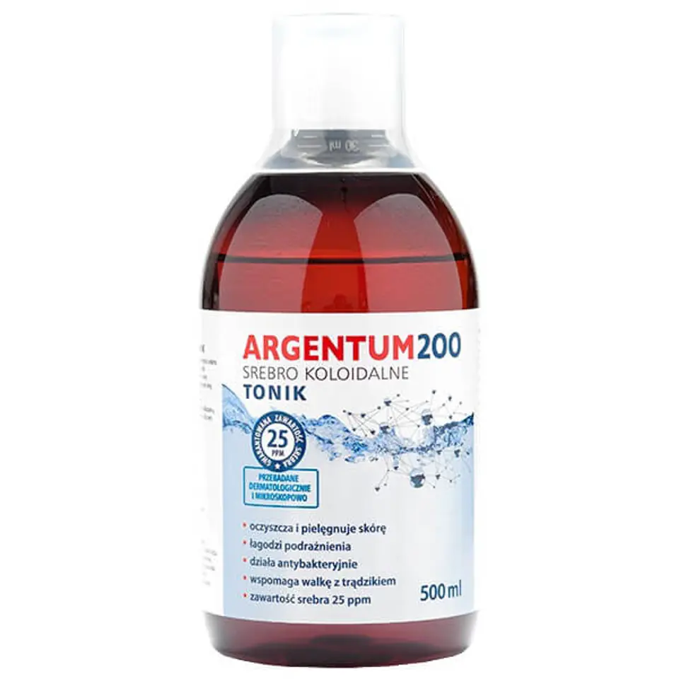 ⁨Aura Herbals Argentum 200 tonik do twarzy 25PPM Srebro Koloidalne 500ml⁩ w sklepie Wasserman.eu