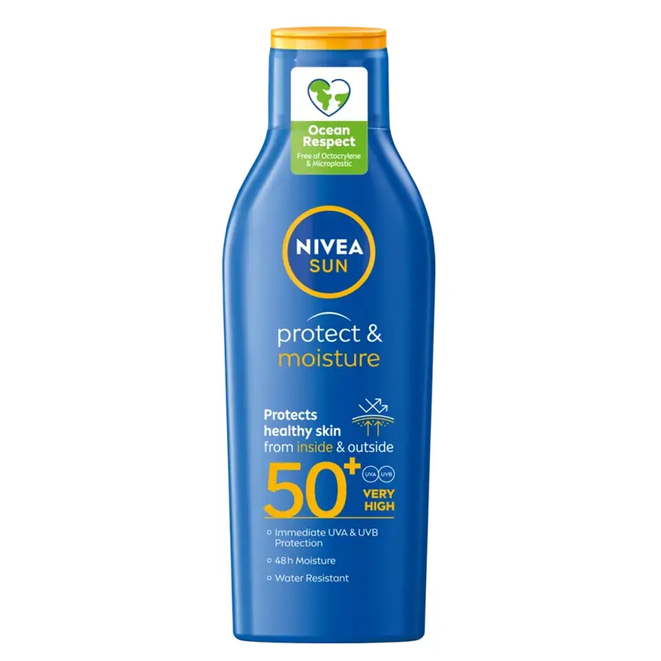 ⁨Nivea Sun Protect  Moisture nawilżający balsam do opalania SPF50+ 200ml⁩ w sklepie Wasserman.eu