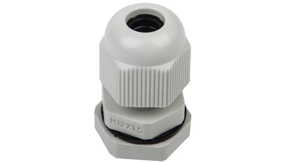 ⁨Polyamide cable gland with counternut M12 IP68 DP-EN 12 HM grey E03DK-01040100101 /100pcs/⁩ at Wasserman.eu