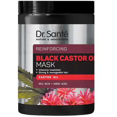 ⁨DR.SANTE Black Castor Oil wzmacniająca maska do włosów 1000ml⁩ w sklepie Wasserman.eu
