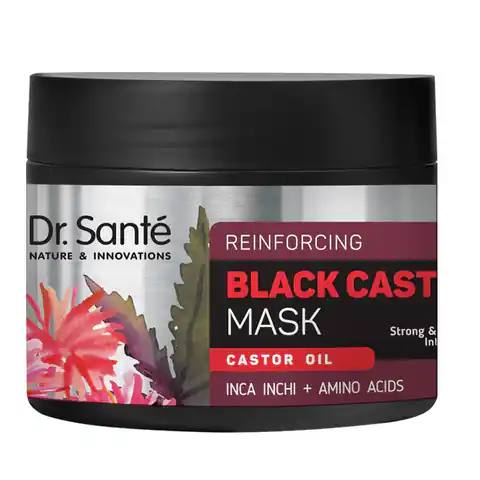 ⁨DR.SANTE Black Castor Oil wzmacniająca maska do włosów 300ml⁩ w sklepie Wasserman.eu