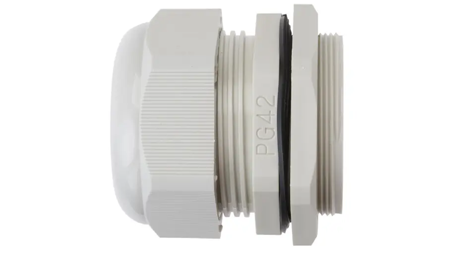 ⁨Polyamide cable gland PG42 IP68 DP 42/H grey E03DK-01030100901⁩ at Wasserman.eu