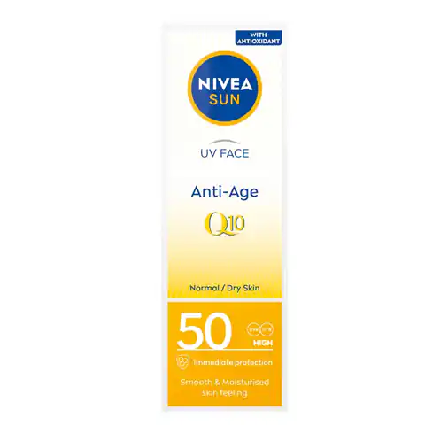 ⁨Nivea Sun UV Face Anti-Age Q10 przeciwzmarszczkowy krem przeciwsłoneczny do twarzy SPF50 50ml⁩ w sklepie Wasserman.eu