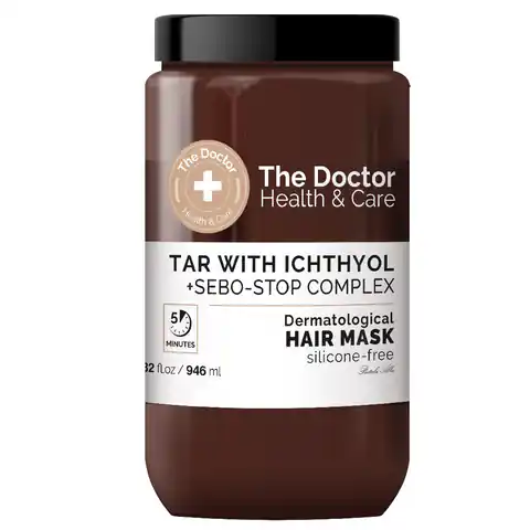 ⁨THE DOCTOR Health  Care maska do włosów przeciw przetłuszczaniu Dziegieć + Ichthyol + Sebo-Stop Complex 946ml⁩ w sklepie Wasserman.eu