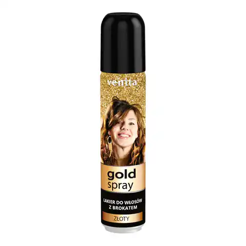⁨VENITA Gold Spray lakier do włosów z brokatem Złoty 75ml⁩ w sklepie Wasserman.eu
