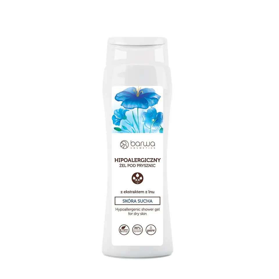 ⁨Barwa Hipoalergiczny żel pod prysznic do skóry suchej z ekstraktem z lnu 400ml⁩ w sklepie Wasserman.eu