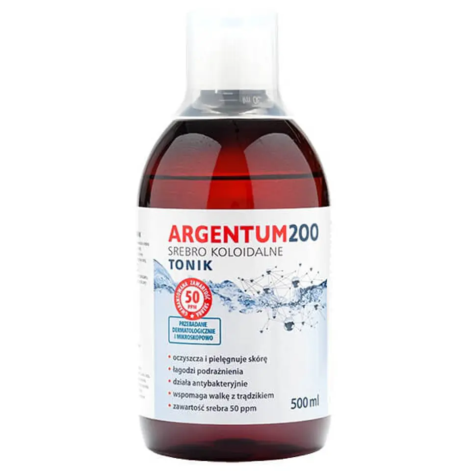 ⁨Aura Herbals Argentum 200 tonik do twarzy 50PPM Srebro Koloidalne 500ml⁩ w sklepie Wasserman.eu