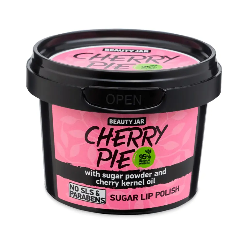 BEAUTY JAR Cherry Pie zmiękczający peeling cukrowy do ust z olejem z pestek wiśni 120g w sklepie Wasserman.eu