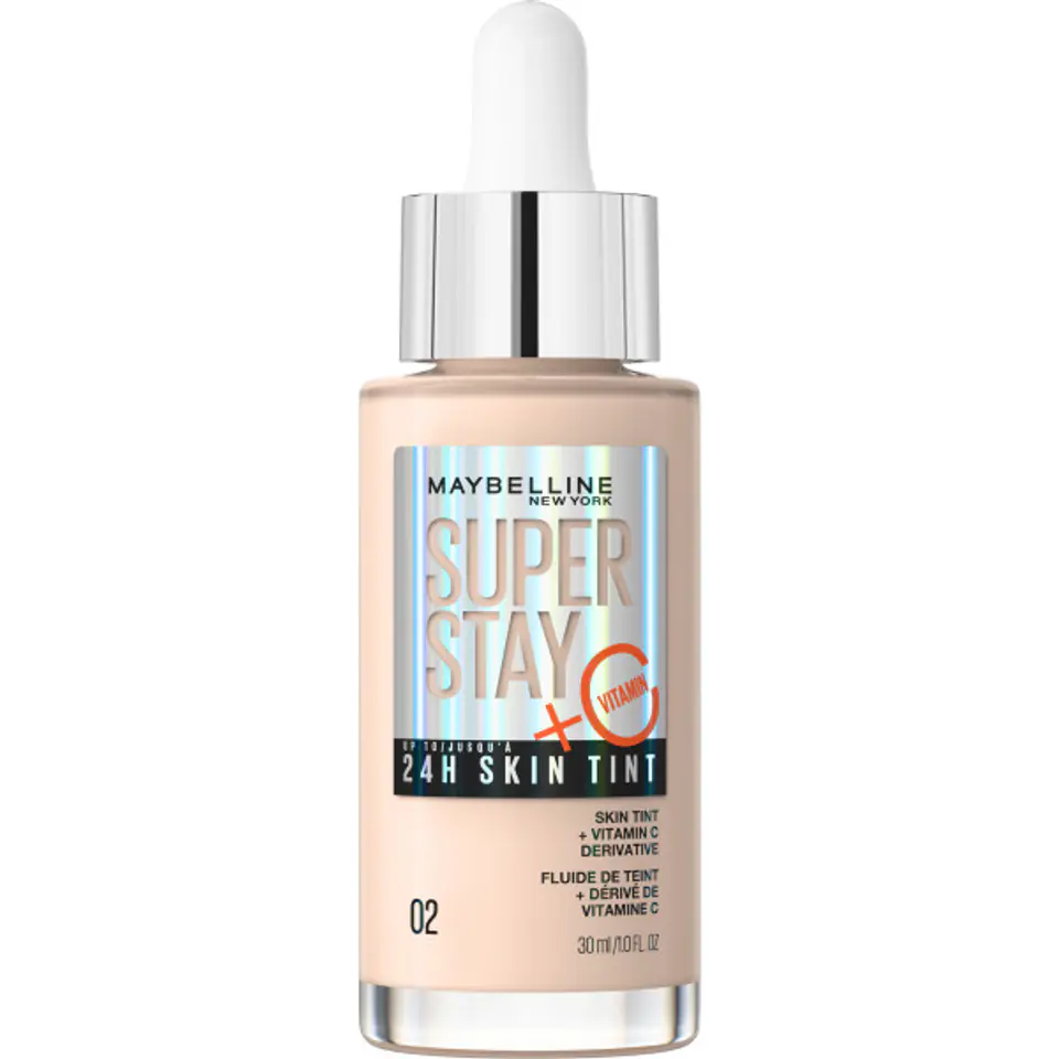 ⁨Maybelline Super Stay 24H Skin Tint długotrwały podkład rozświetlający z witaminą C 02 30ml⁩ w sklepie Wasserman.eu