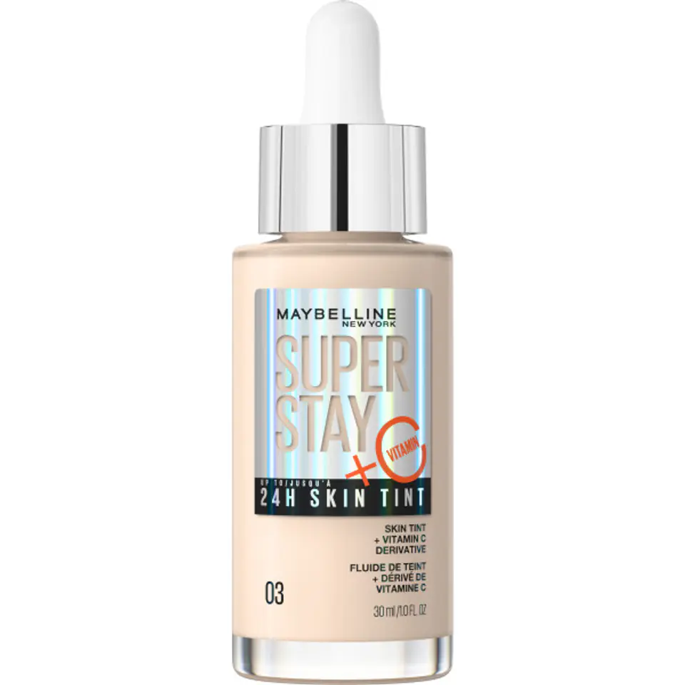 ⁨Maybelline Super Stay 24H Skin Tint długotrwały podkład rozświetlający z witaminą C 03 30ml⁩ w sklepie Wasserman.eu