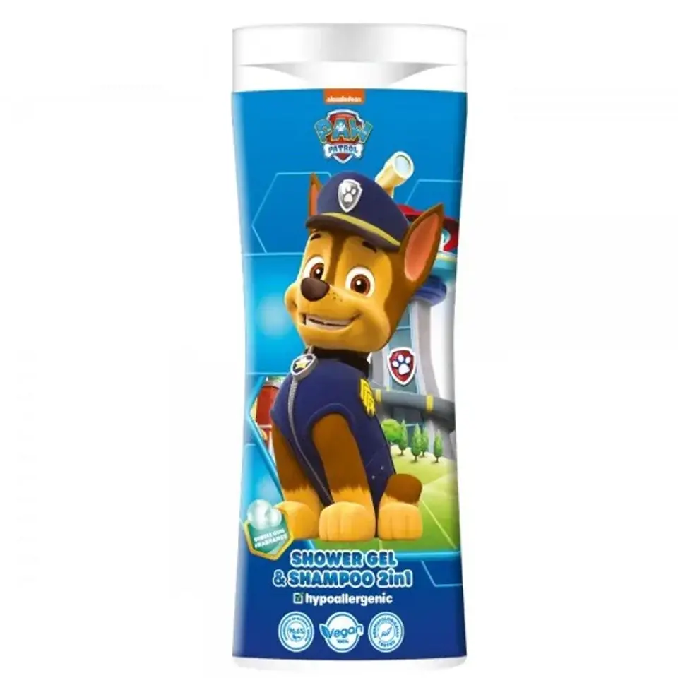 ⁨Paw Patrol Chase żel pod prysznic i szampon 2w1 Guma Balonowa 300ml⁩ w sklepie Wasserman.eu