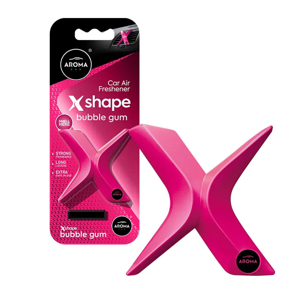 ⁨Odświeżacz powietrza aroma car x shape bubble gum⁩ w sklepie Wasserman.eu