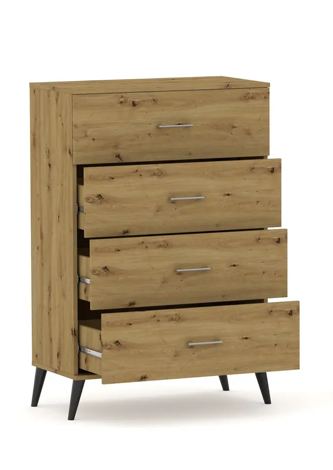 Komoda POLA 4N Dąb Artisan - 4 szerokości 50 - 80 cm skandynawski styl w sklepie Wasserman.eu