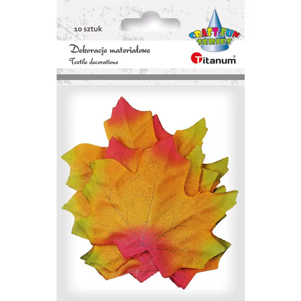 ⁨Dekoracje liście klonu czerw-żółte 10szt. 80x75mm396500 TITANUM⁩ w sklepie Wasserman.eu
