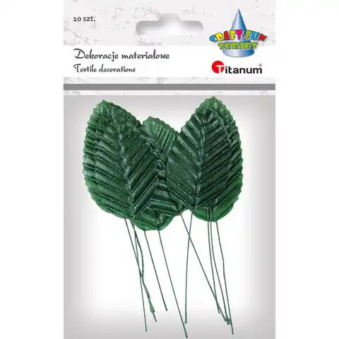 ⁨Materiałowe liście na druciku floryst.c.zielone 396471 TITANUM⁩ w sklepie Wasserman.eu