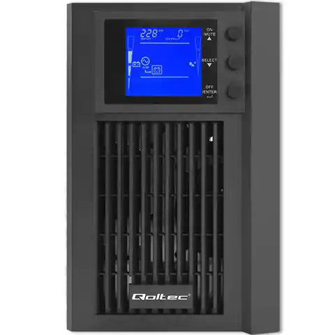 ⁨Qoltec 53981 UPS | On-line | Pure Sine Wave | 2kVA | 1.6kW | LCD | USB⁩ at Wasserman.eu