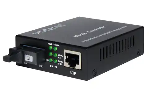 ⁨Emiter EM/1GB-ETH-1XSC-1550 Konwerter światłowodowy WDM Ethernet 10/100/1000 Mbps RJ45/1xSC SM 9/125 (Tx 1550nm / Rx 1310nm) 20km⁩ w sklepie Wasserman.eu