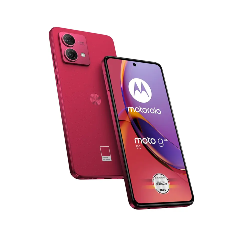 ⁨Motorola Moto G84 PAYM0009PL smartphone 16.6 cm (6.55") Dual SIM Android 13 5G USB Type-C 12 GB 256 GB 5000 mAh Magenta⁩ at Wasserman.eu