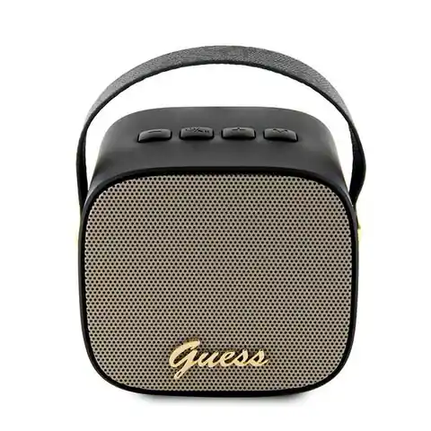 ⁨Guess głośnik Bluetooth GUWSB2P4SMK Speaker mini czarny/black 4G Leather Script Logo with Strap⁩ w sklepie Wasserman.eu