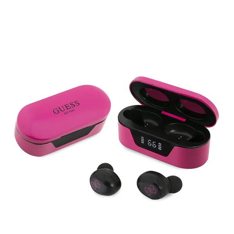 ⁨Guess słuchawki Bluetooth GUTWST31EM TWS + stacja dokująca magenta⁩ w sklepie Wasserman.eu