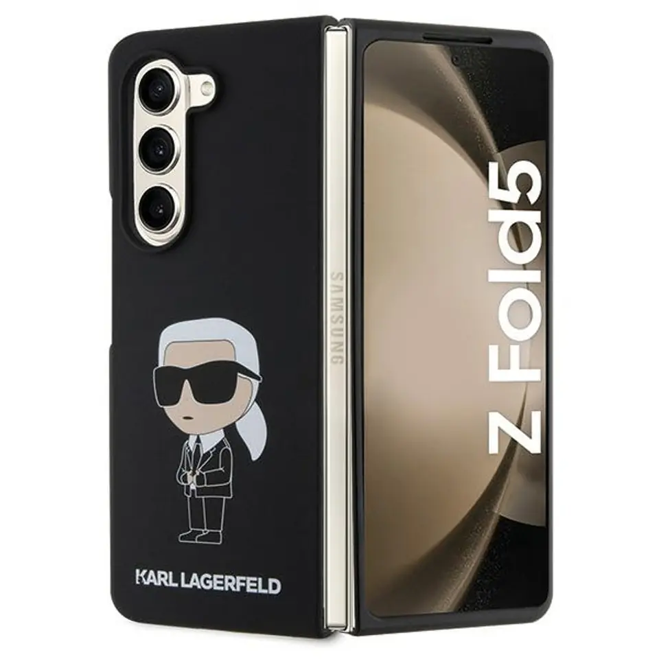 ⁨Karl Lagerfeld KLHCZFD5SNIKBCK Z Fold5 hardcase czarny/black Silicone Ikonik⁩ w sklepie Wasserman.eu