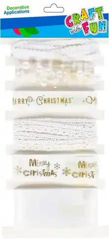 ⁨Ozdoba dekoracyjna Wstążki Boże Narodzenie mix 6 szt. CRAFT WITH FUN 501459⁩ w sklepie Wasserman.eu
