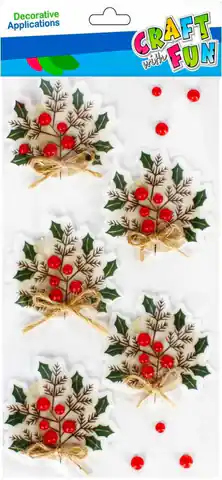 ⁨Naklejki Boże Narodzenie 3D Gałązki CRAFT WITH FUN 501771⁩ w sklepie Wasserman.eu
