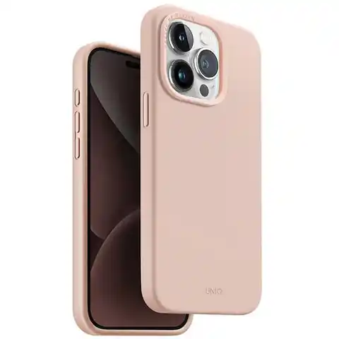 ⁨UNIQ etui Lino Hue iPhone 15 Pro 6.1" Magclick Charging różowy/blush pink⁩ w sklepie Wasserman.eu