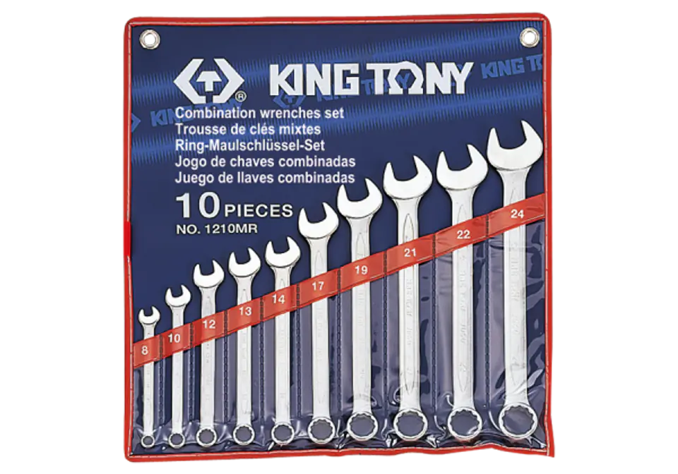 ⁨ZESTAW KLUCZY PŁASKO-OCZKOWYCH 10cz. 8 -24mm. ETUI King Tony⁩ w sklepie Wasserman.eu