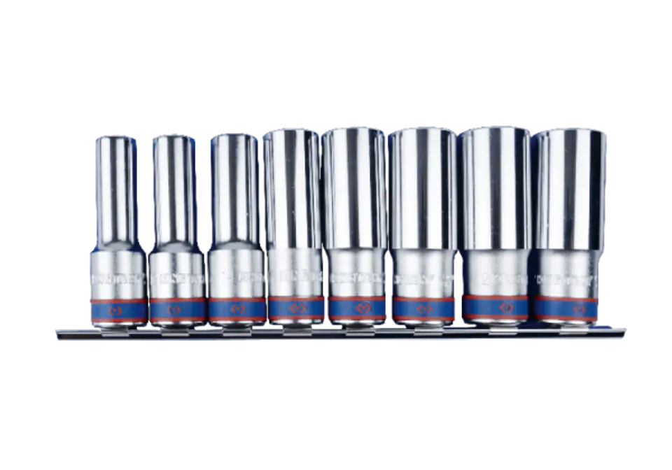 ZESTAW NASADEK 1/2" 8cz. DŁUGIE 12-kąt. 12 - 23mm ZESTAW NA SZYNIE King Tony w sklepie Wasserman.eu