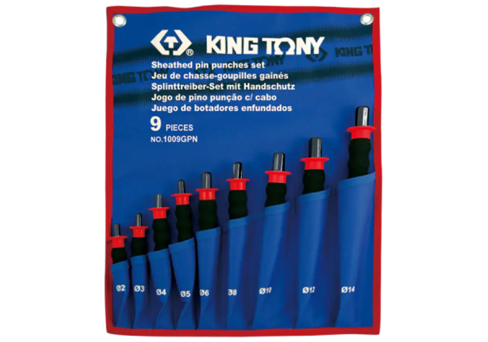 ZESTAW WYBIJAKÓW IGŁOWYCH Z UCHWYTEM GUMOWYM 9 cz. 2 - 14mm King Tony w sklepie Wasserman.eu
