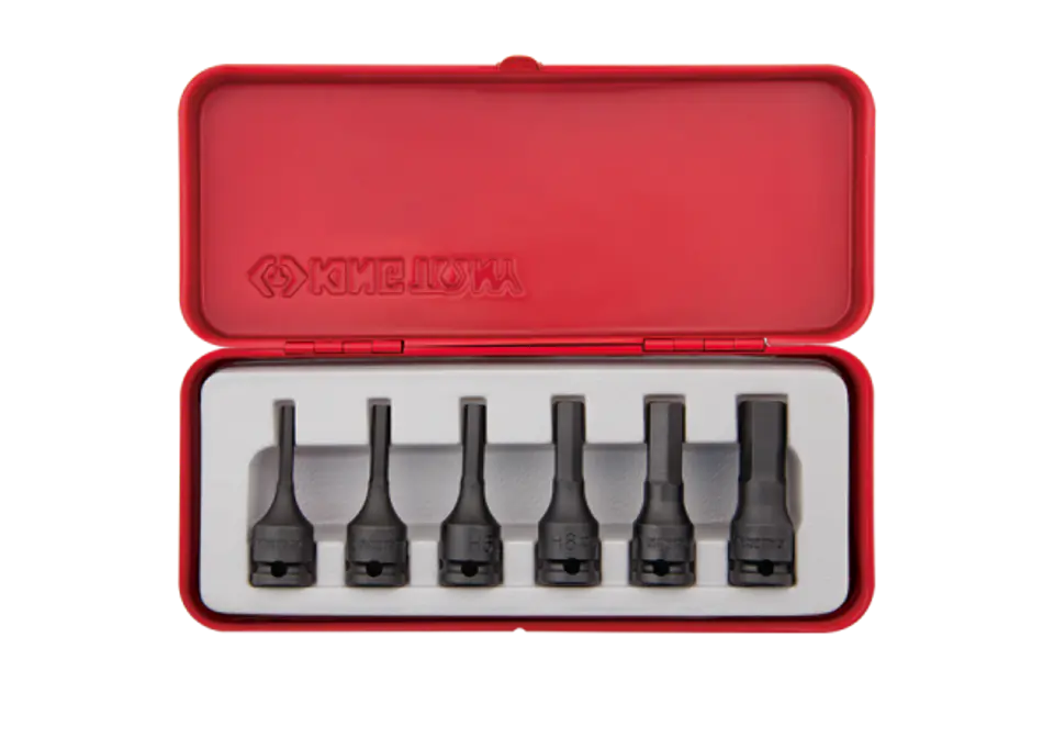 ⁨ZESTAW NASADEK UDAROWYCH 3/8" Z KOŃCÓWKĄ HEX 6cz. 4 - 12mm, KASETA King Tony⁩ w sklepie Wasserman.eu