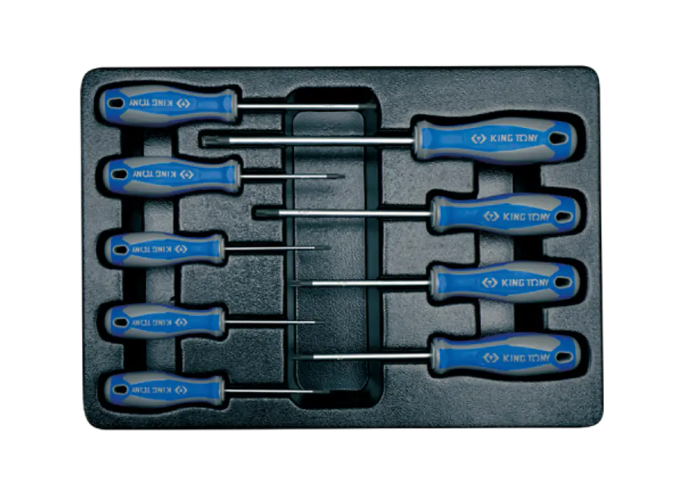 ⁨ZESTAW WKRĘTAKÓW 9 cz. TORX 1427 T8 - T40, WKŁAD DO WÓZKA King Tony⁩ w sklepie Wasserman.eu