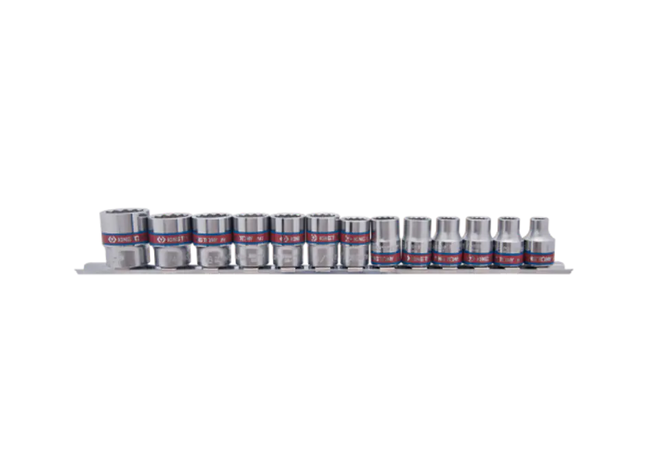 ⁨ZESTAW NASADEK CALOWYCH 3/8" 13cz. KRÓTKIE 12-kąt. 1/4" - 13/16", SZYNA King Tony⁩ w sklepie Wasserman.eu