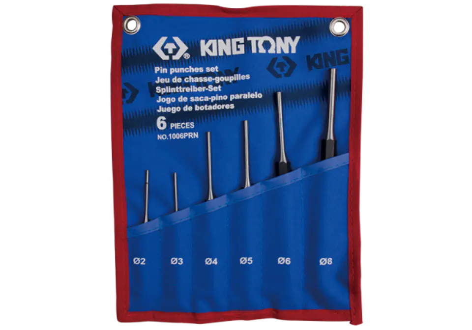 ZESTAW WYBIJAKÓW IGŁOWYCH 6 cz. 2 - 8mm, ETUI King Tony w sklepie Wasserman.eu