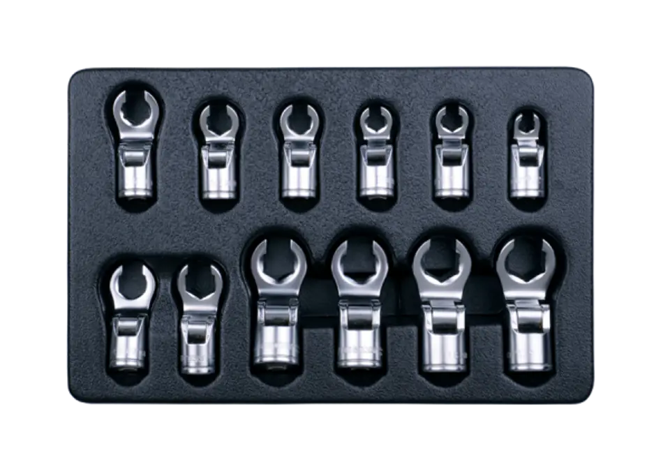 ⁨ZESTAW NASADEK PRZEGUBOWYCH DO PRZEWODÓW HAMULCOWYCH 3/8", 12 cz. 8 - 19 mm, WKŁĄD DO WÓZKA King Tony⁩ w sklepie Wasserman.eu