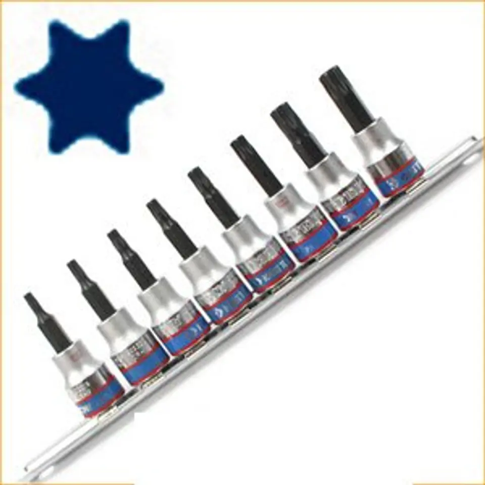 ⁨ZESTAW NASADEK TORX 3/8" 8cz. T15 - T50, SZYNA King Tony⁩ w sklepie Wasserman.eu