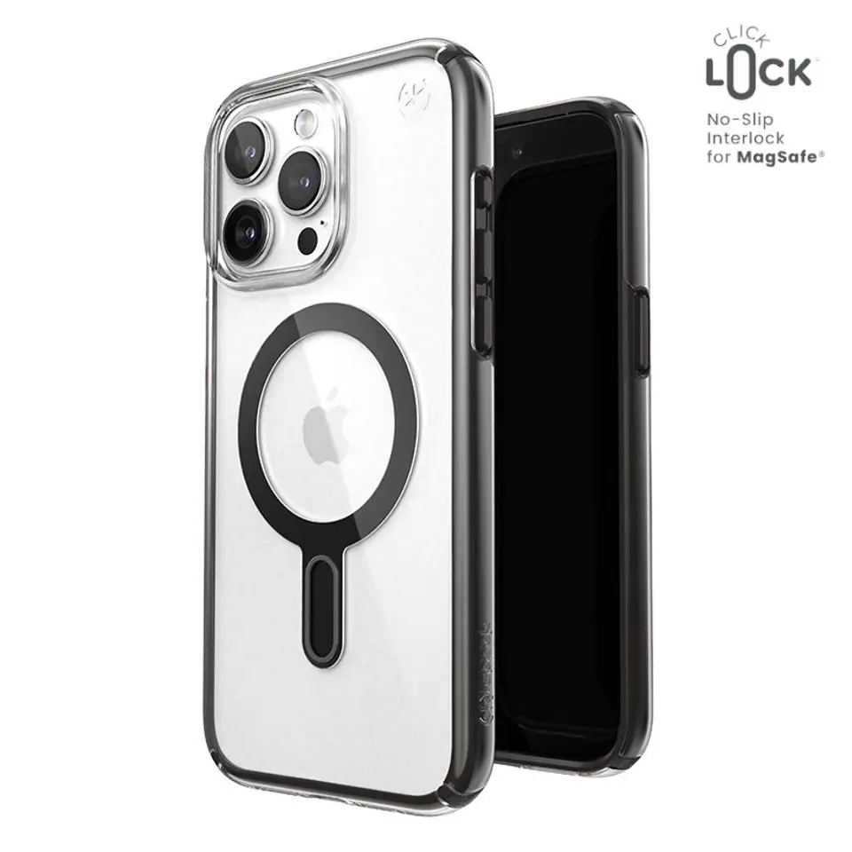 ⁨Speck Presidio Perfect-Clear ClickLock & Magsafe - Etui iPhone 15 Pro Max (Clear / Frosted Black / Slate Grey)⁩ w sklepie Wasserman.eu