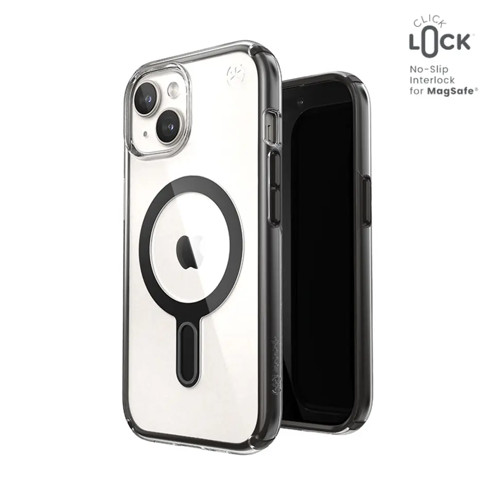 ⁨Speck Presidio Perfect-Clear ClickLock & Magsafe - Etui iPhone 15 / iPhone 14 / iPhone 13 (Clear / Frosted Black / Slate Grey)⁩ w sklepie Wasserman.eu