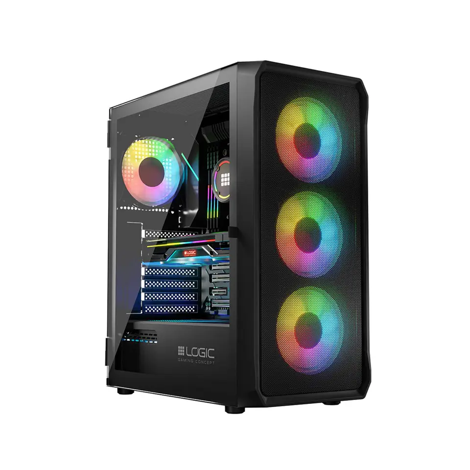 ⁨Logic PORTOS ARGB MINIDI USB 3.0 Case Black⁩ at Wasserman.eu