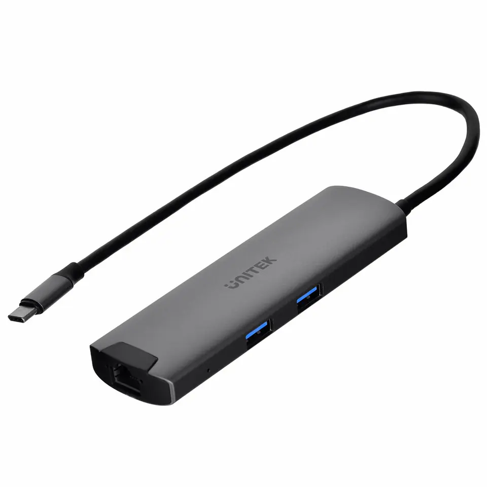 ⁨Unitek H1112F active HUB USB-C 5 Gbps, HDMI RJ-45 PD 100 W⁩ at Wasserman.eu