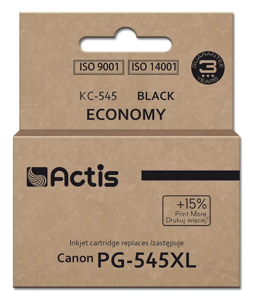 ⁨Actis KC-545 Ink Cartridge (replacement for Canon PG-545XL; Supreme; 15 ml; 207 pages; black).⁩ at Wasserman.eu