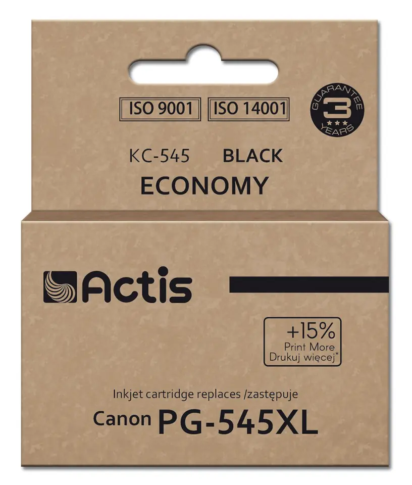 ⁨Actis KC-545 Tusz (zamiennik do Canon PG-545XL; Supreme; 15 ml; 207 stron; czarny).⁩ w sklepie Wasserman.eu