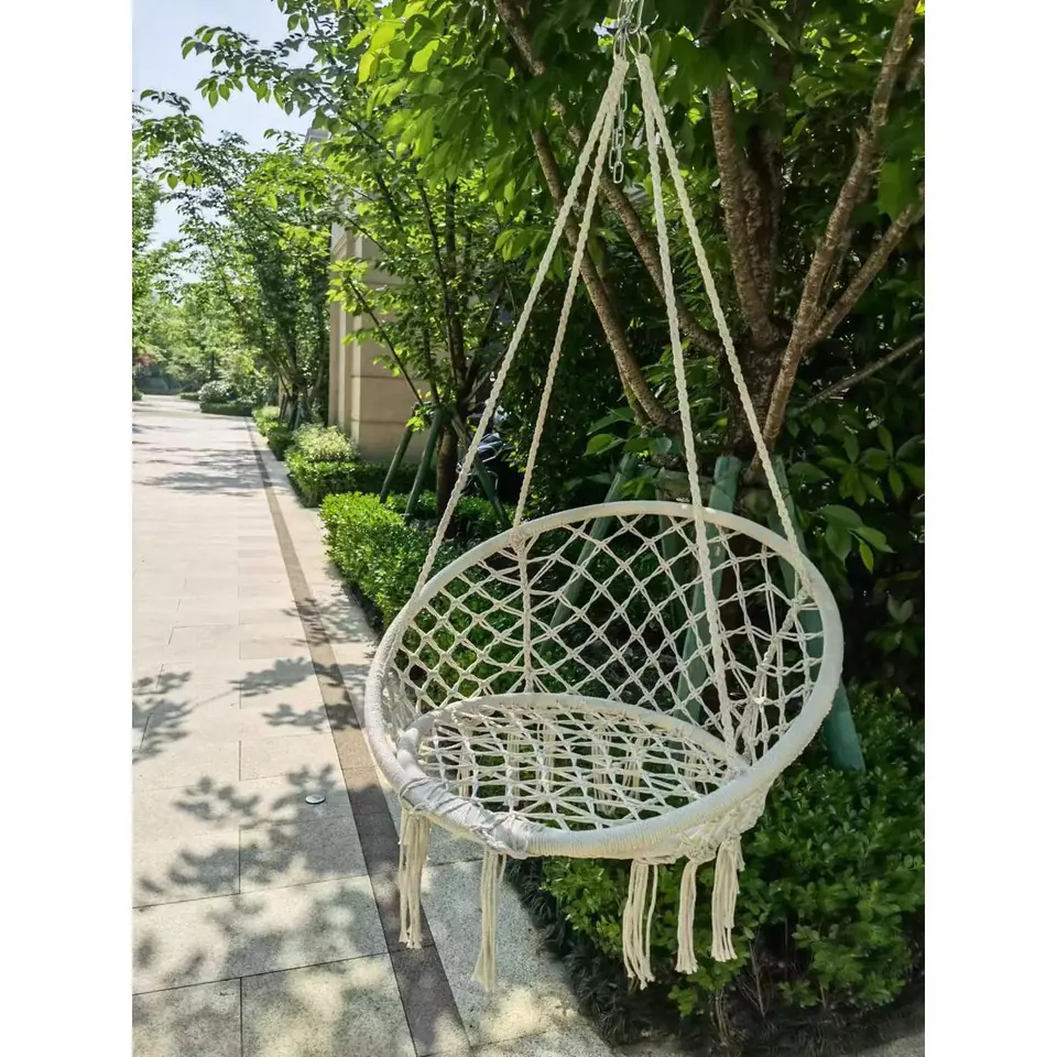 HAMAK AŻUROWY FOTEL WISZĄCY 80x60CM BIAŁY w sklepie Wasserman.eu
