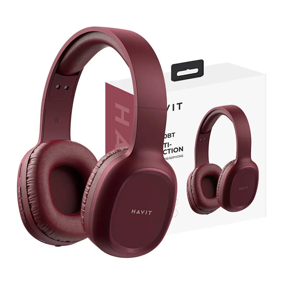 ⁨Bezprzewodowe słuchawki Bluetooth Havit H2590BT PRO (czerwone)⁩ w sklepie Wasserman.eu